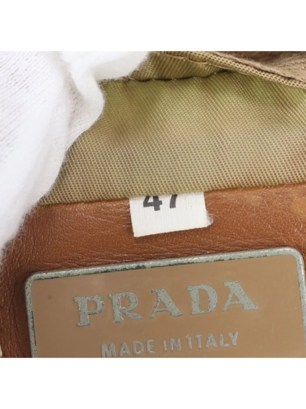 Prada Tessuto Nylon Triangle Logo Leather Shoulder Bag Crossbody Messenger